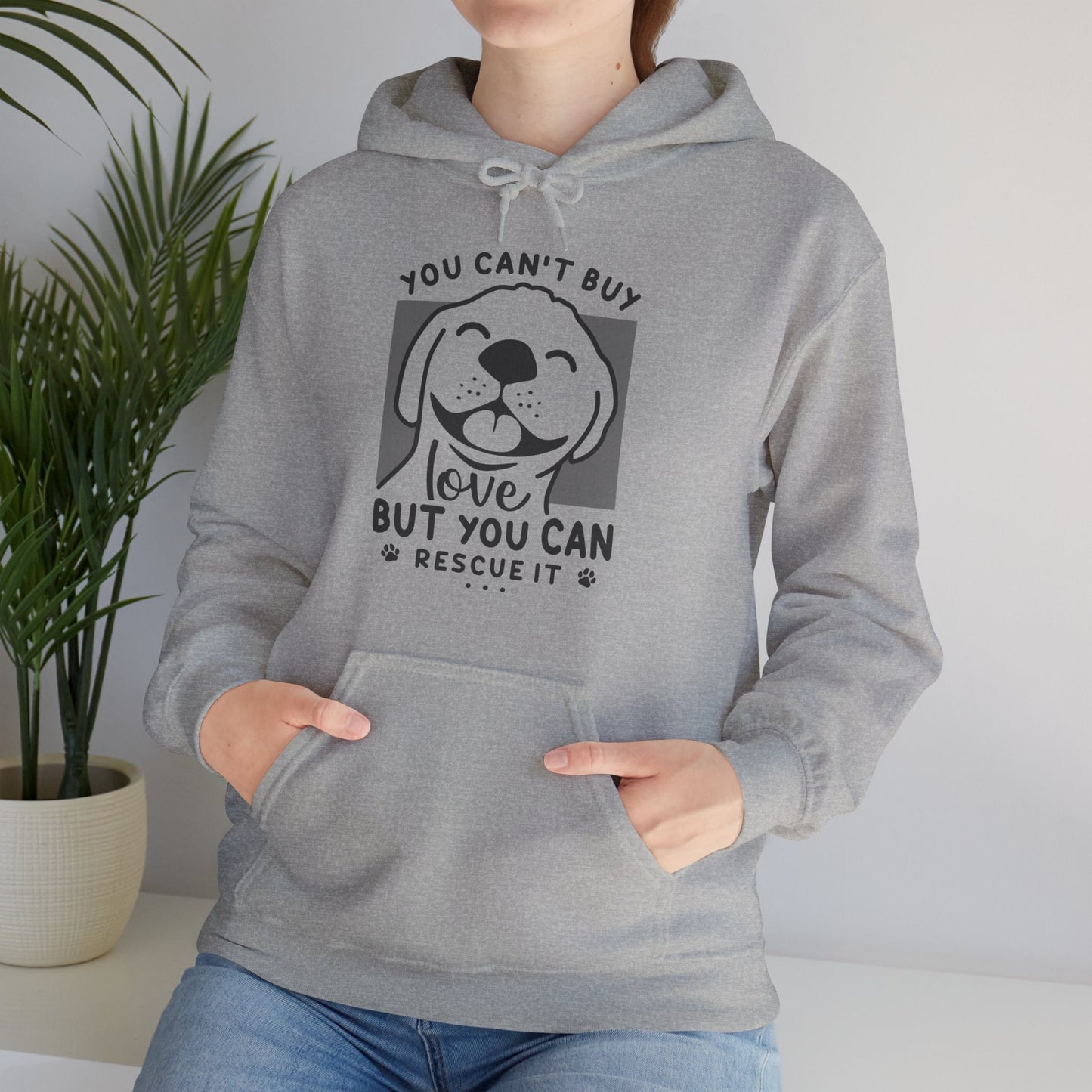 BaxterDog 'Rescue Love' Hoodie - Unisex Adult Hooded Sweatshirt