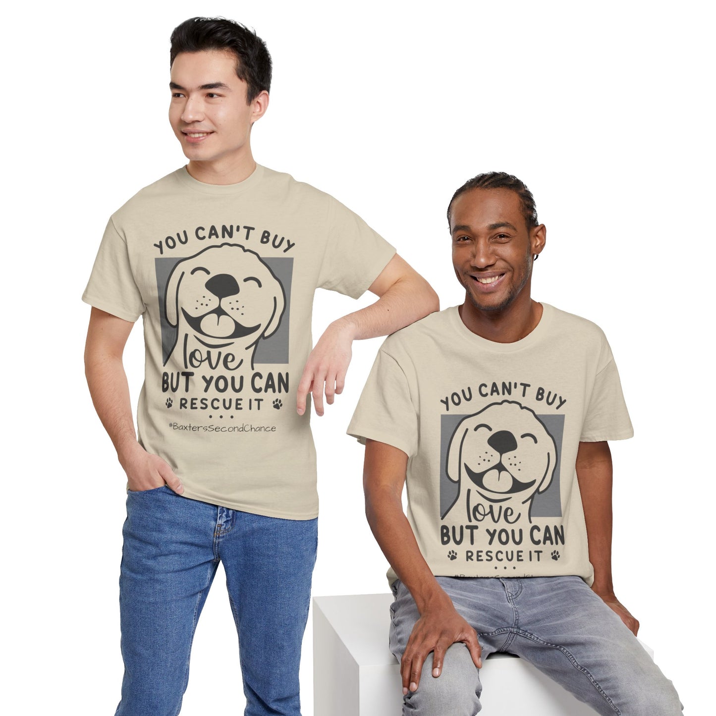 BaxterDog 'Rescue Love' Tee - Unisex Adult T-Shirt